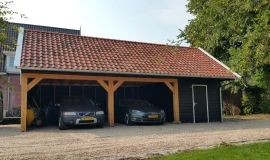 Houten schuur met carport.00