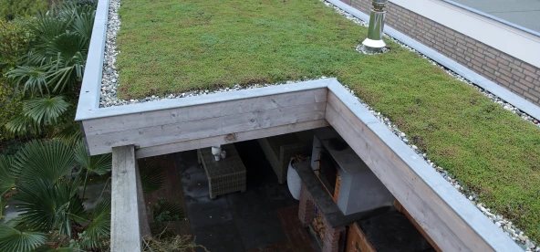 Houten berging met overkapping.03