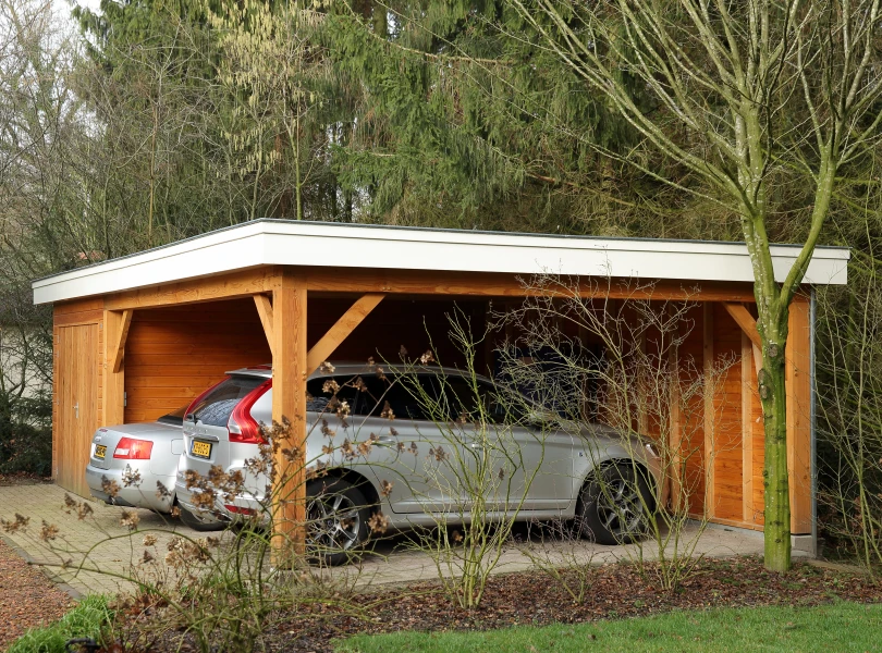 Houten garage met carport.01