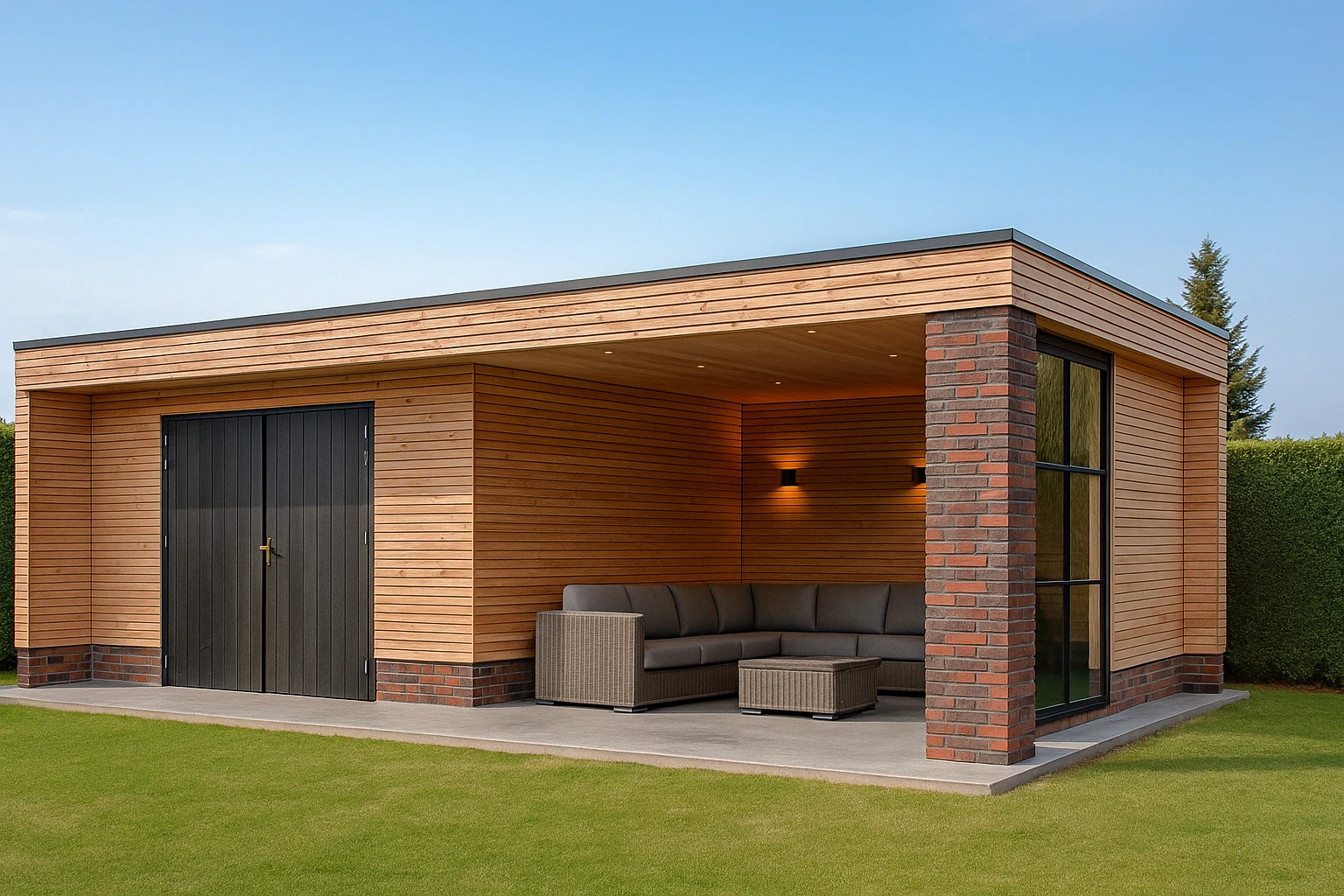 Tuinhuis met overkapping