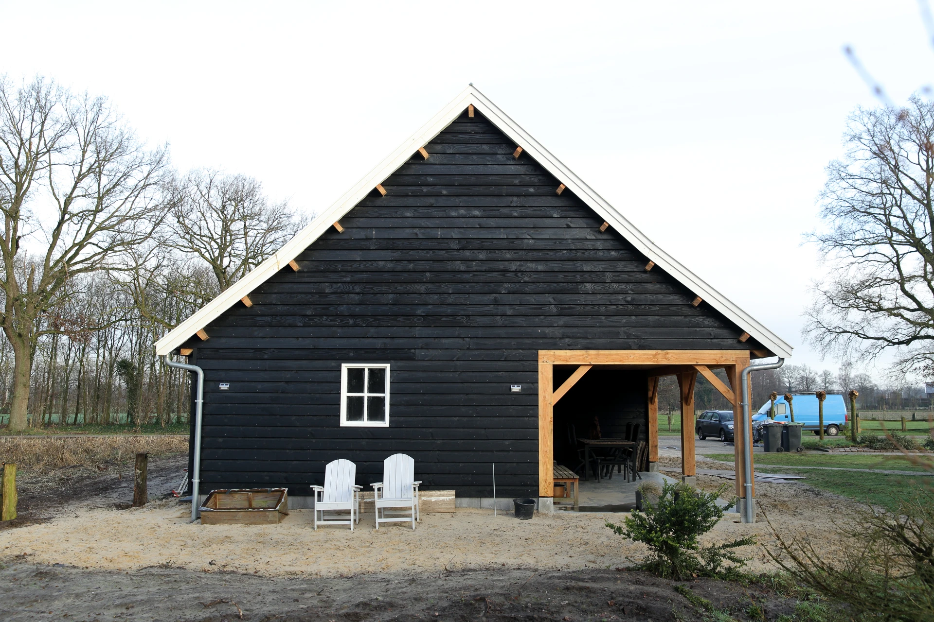 Houten garage met knikdak.01