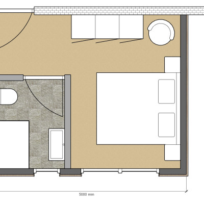 Plattegrond aanbouw 500x400cm